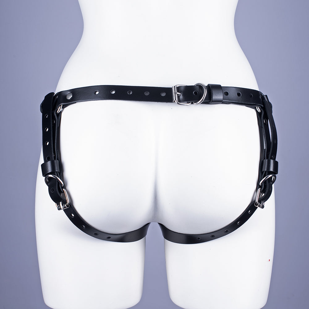 Strap on harness with buckles