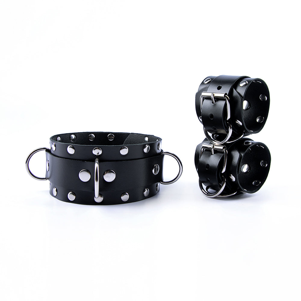 mens bondage gear Male Bondage kit with Rivets. Gay Male Bondage