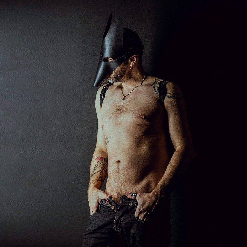 Roleplay leather face mask Wolf