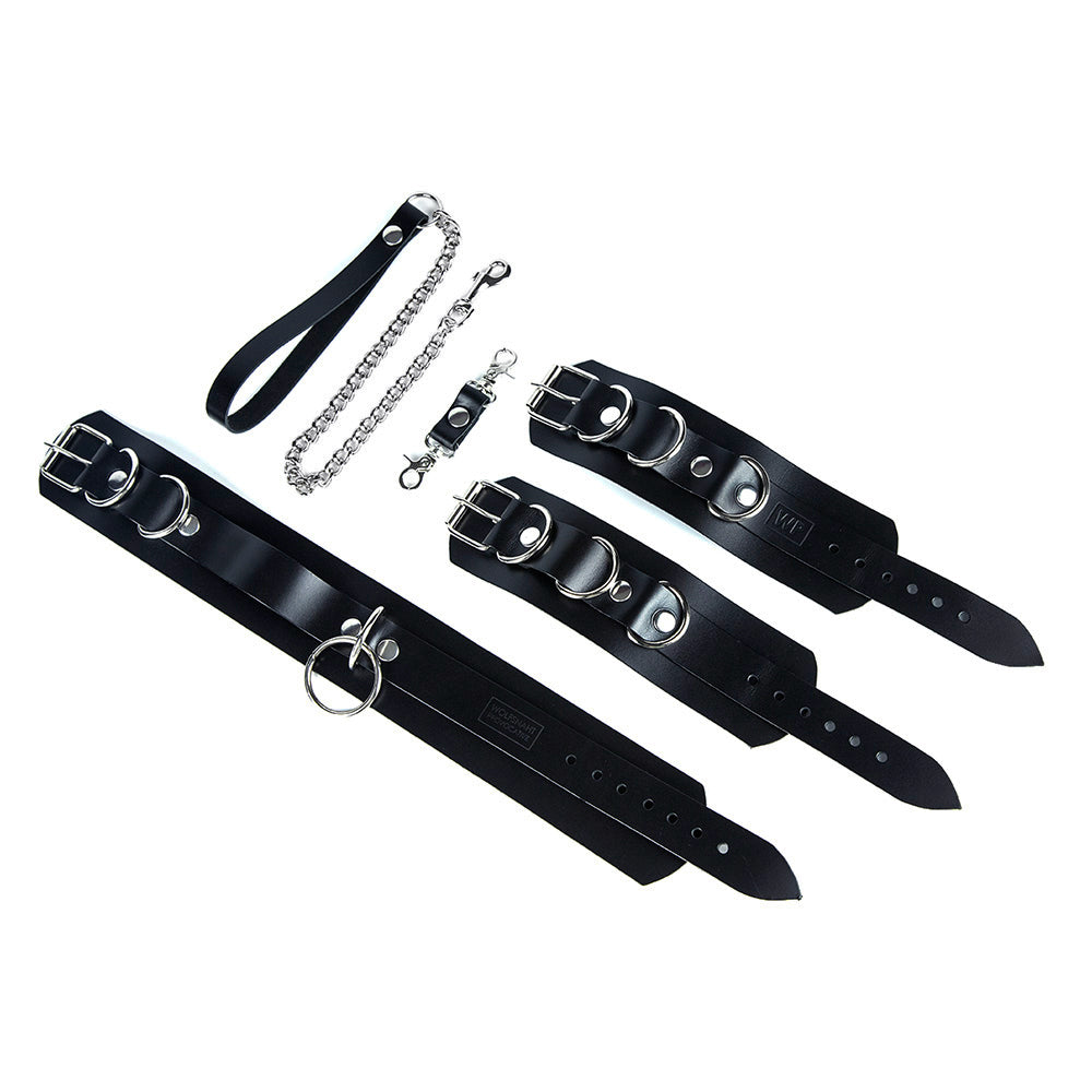 Black cuffs and collar