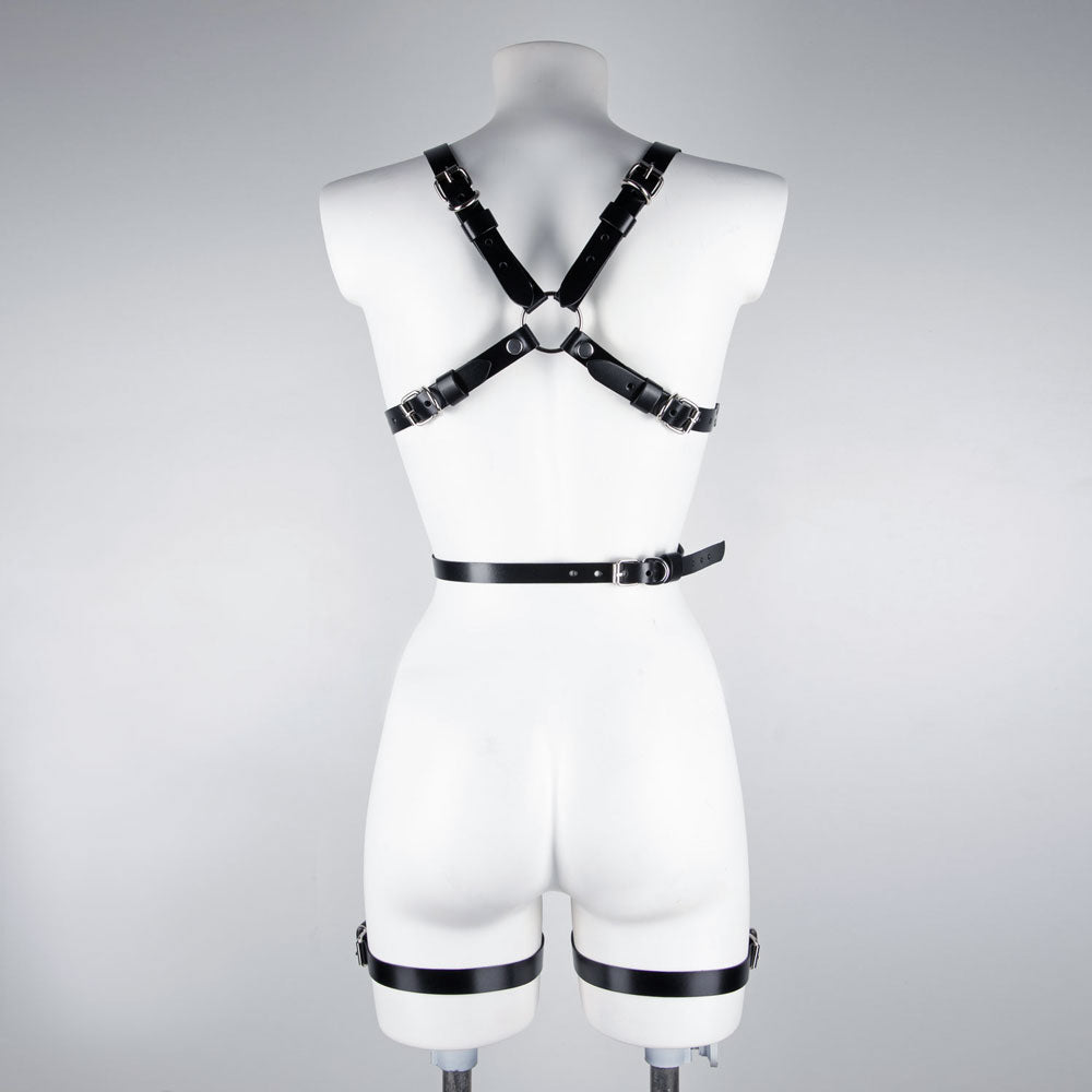 Body harness with garters back