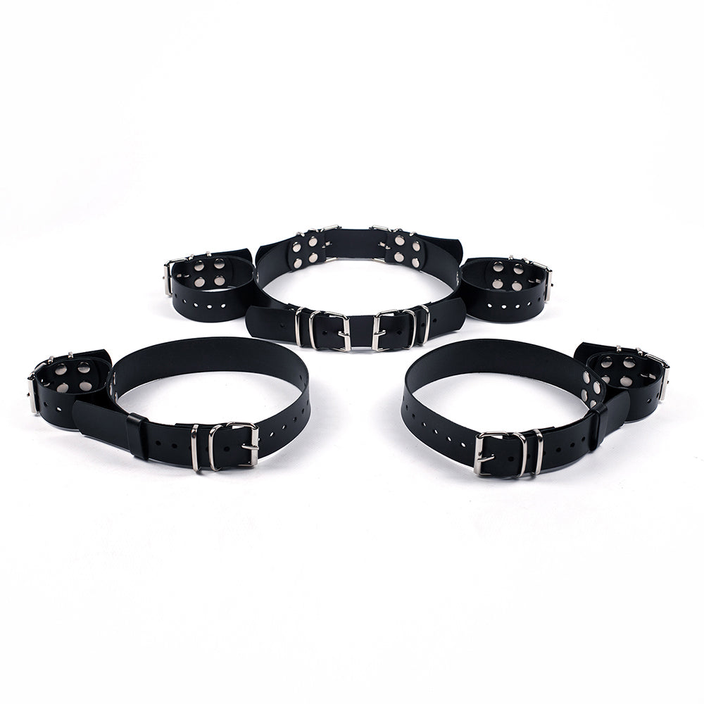 Leather bondage restraints kit