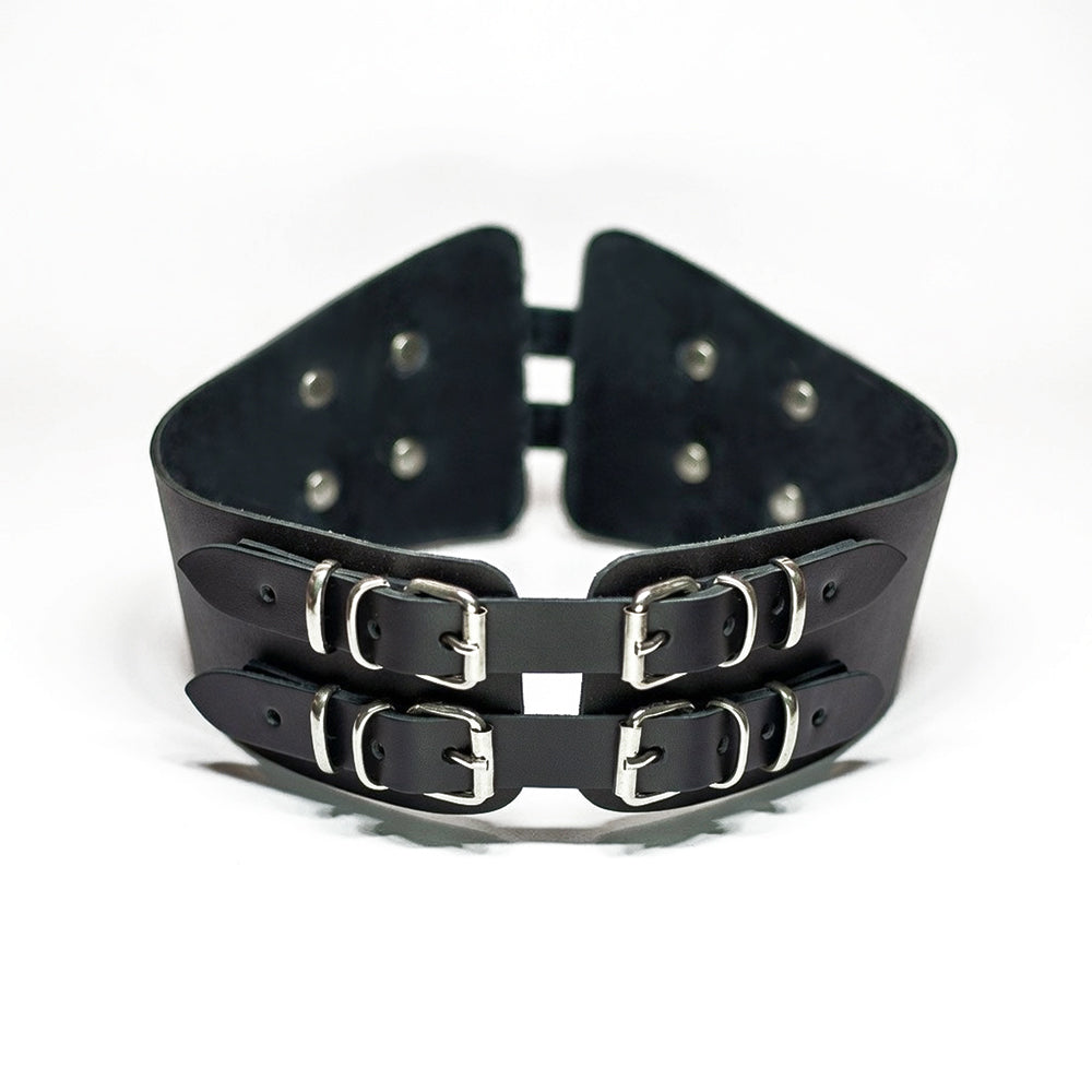 Leather corset belt back side