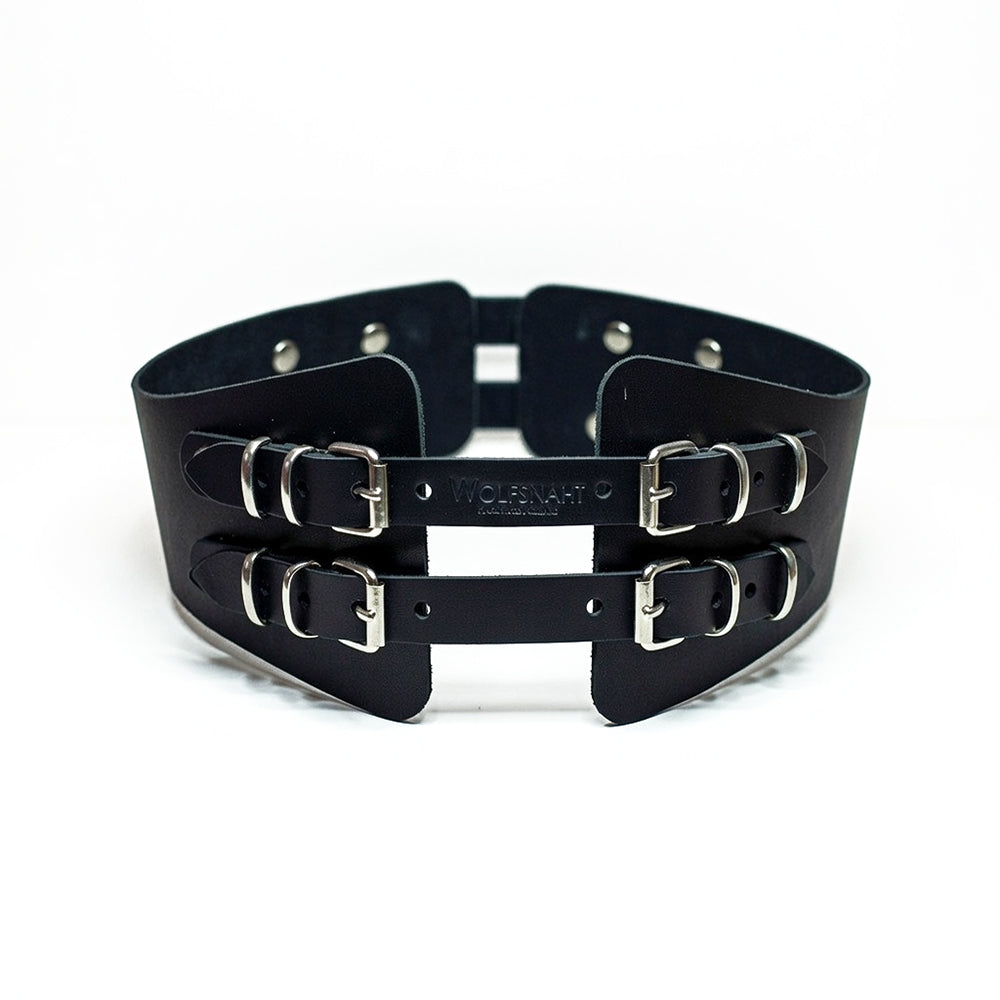 Leather corset belt black