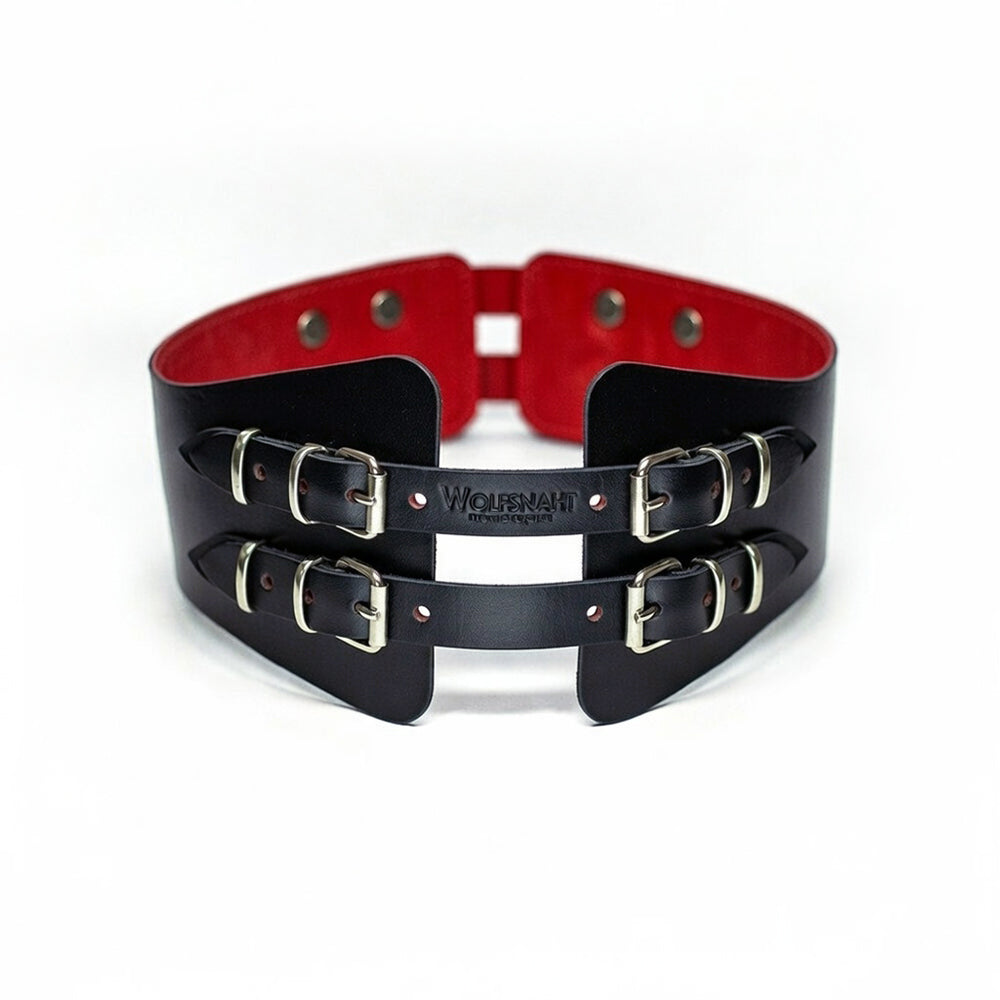 Black Leather corset belt on lining