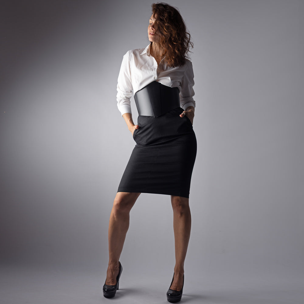 Leather corset top for women office look