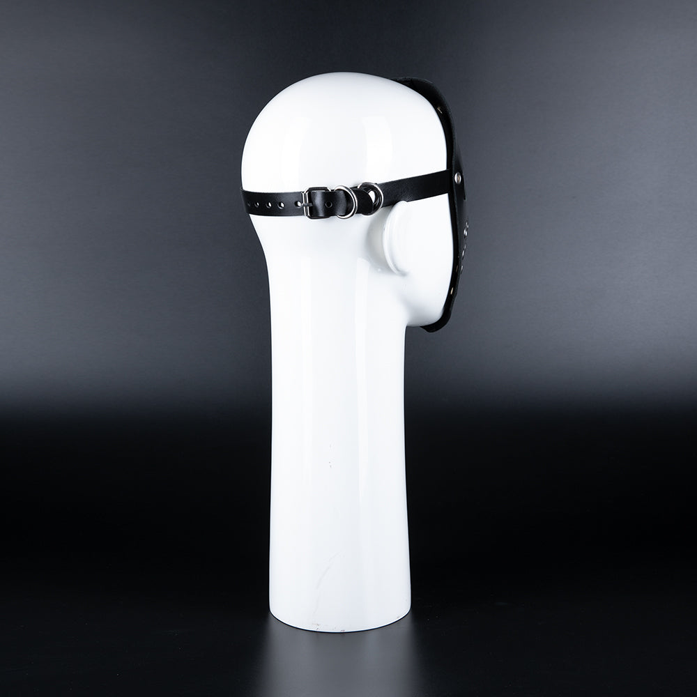 leather face mask back side