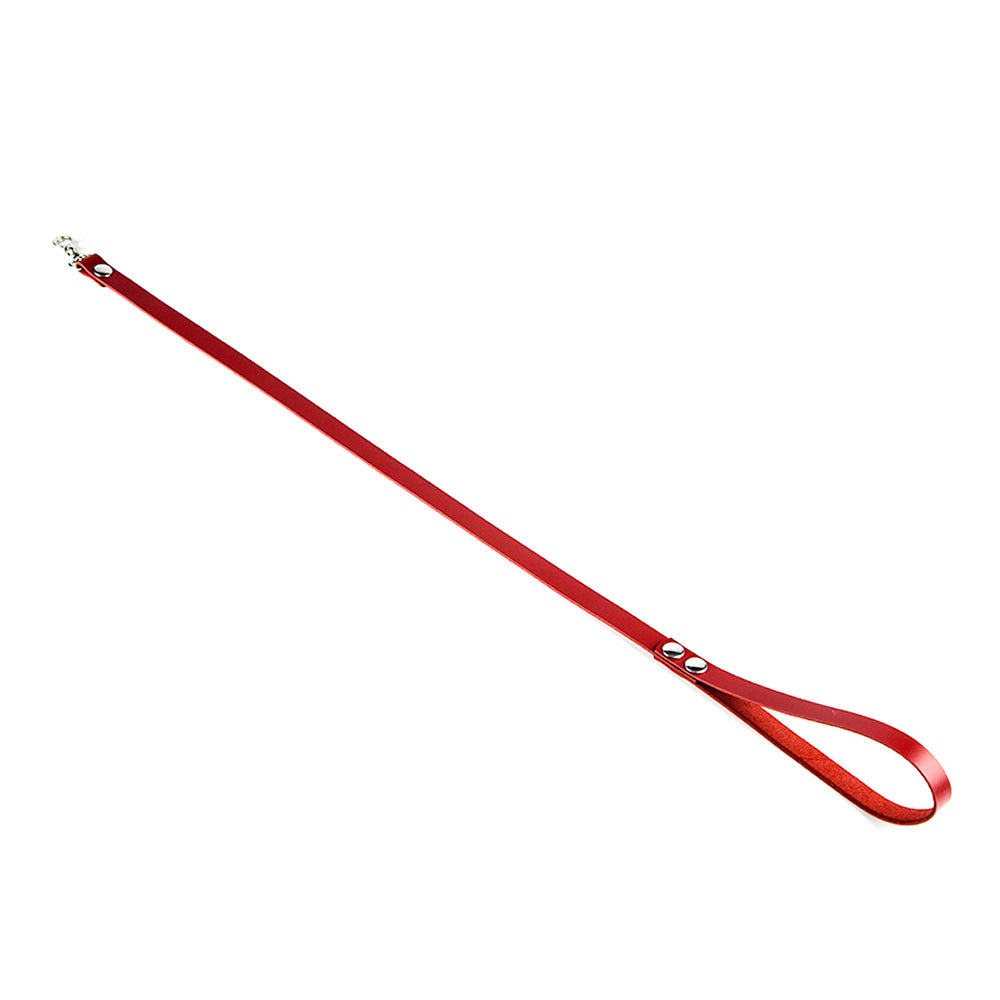 Leather leash for Bondage collar in red