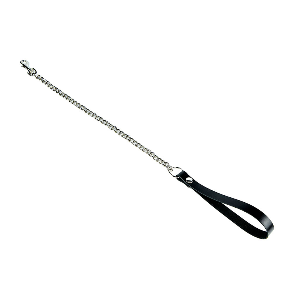 Metal leash for BDSM collar black