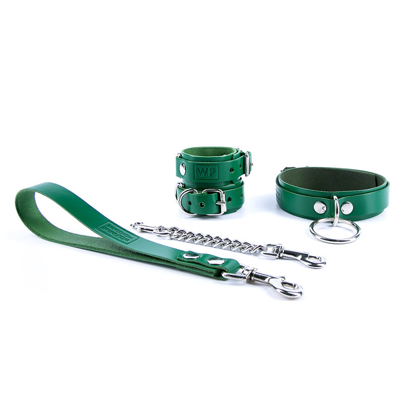 Green leather bondage set mini