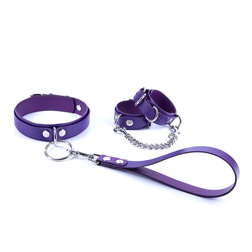 Leather bondage set in purple mini