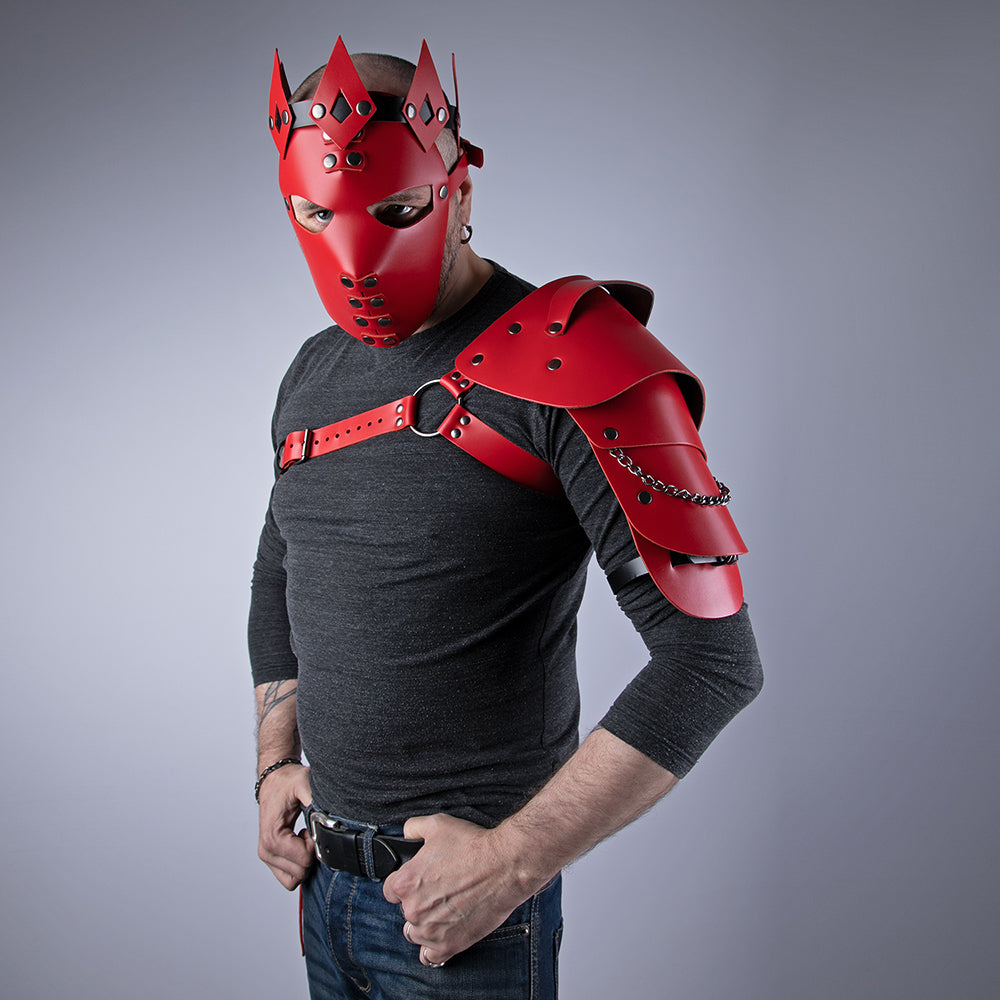 One shoulder men harness Red