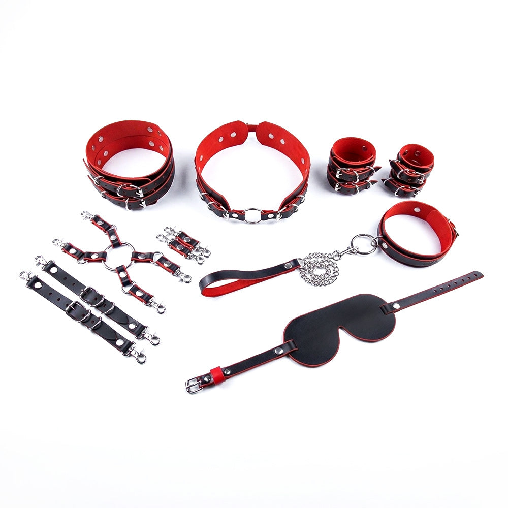 Premium BDSM bondage kit on white background