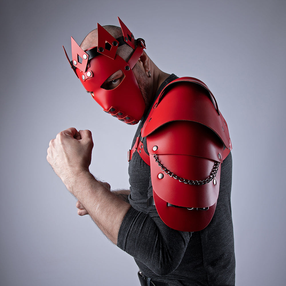 Red knight costume leather