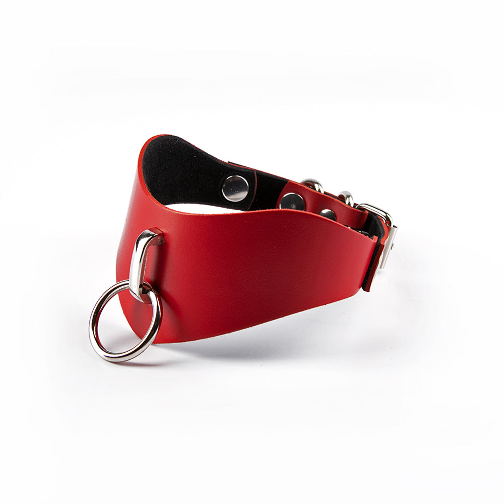 Red BDSM choker with O-ring