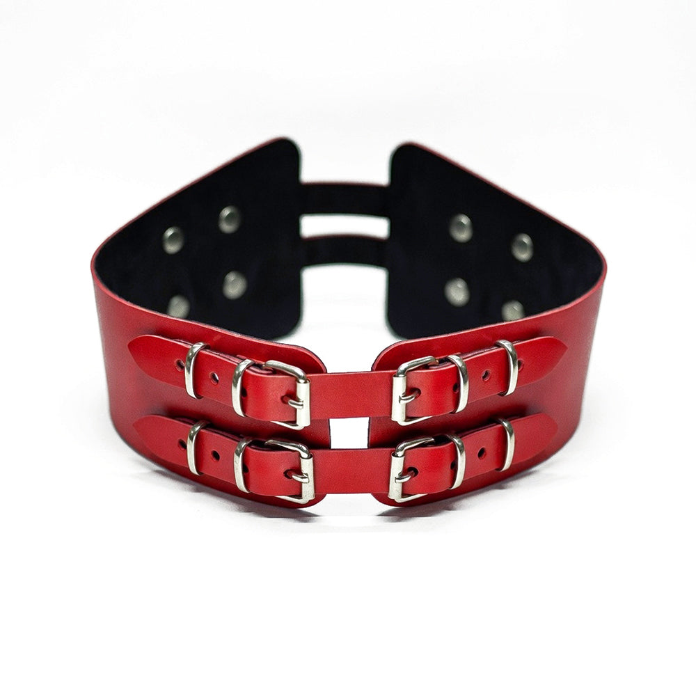 Leather waist belt for dress lined with suede