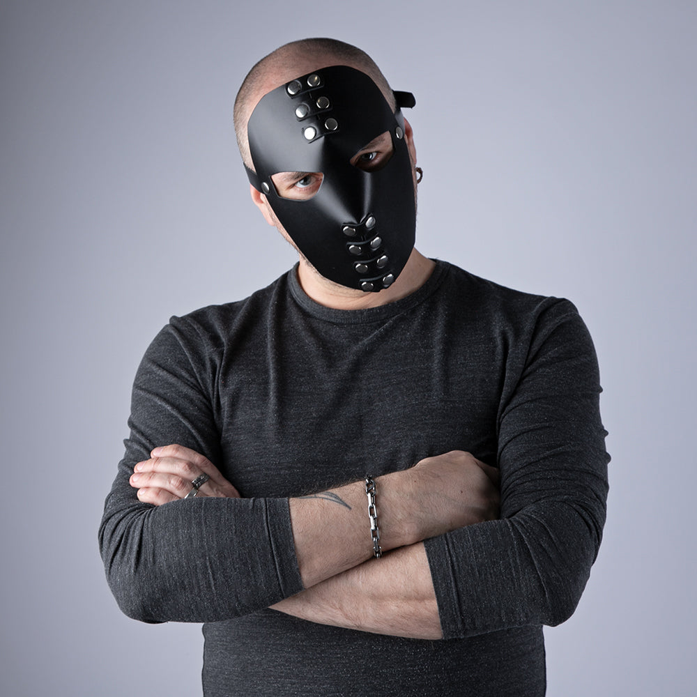 Leather BDSM mask for dominant