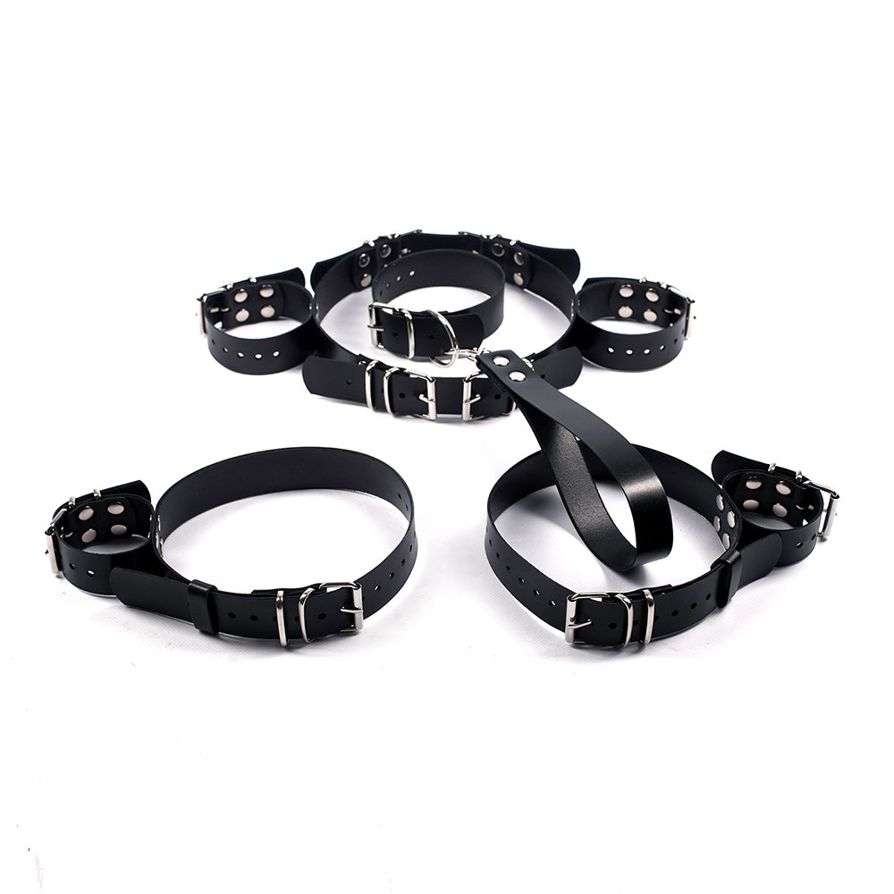 Genuine leather BDSM restraints set 