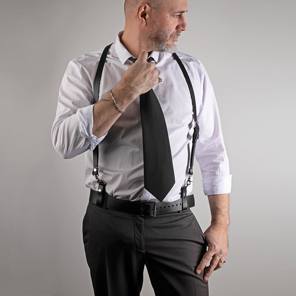 groomsman suspenders black 