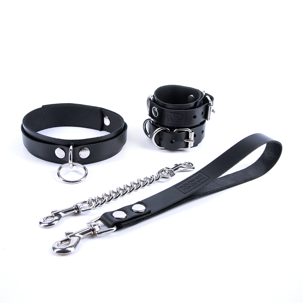 Mini leather bondage set Black 
