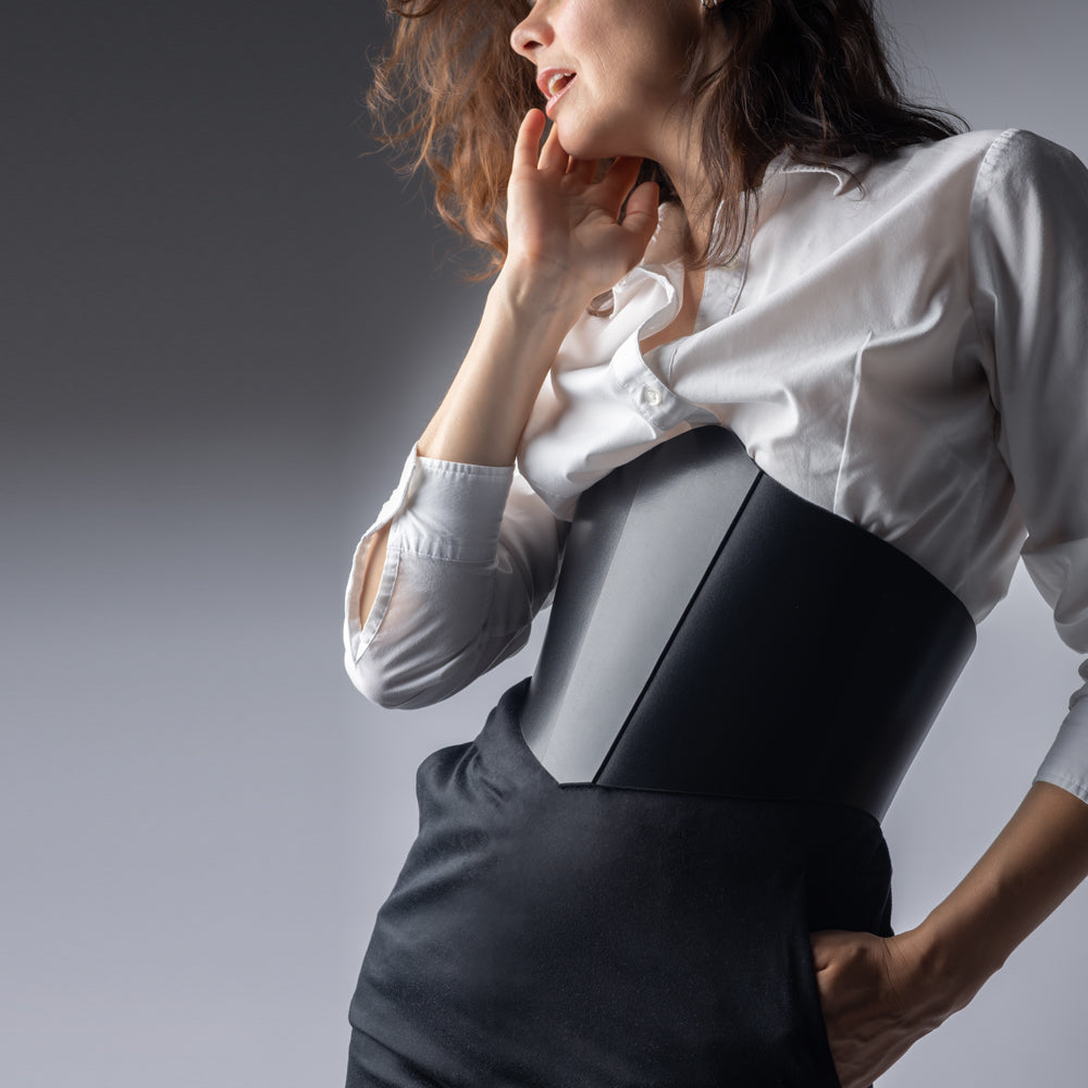 Leather underbust corset for women