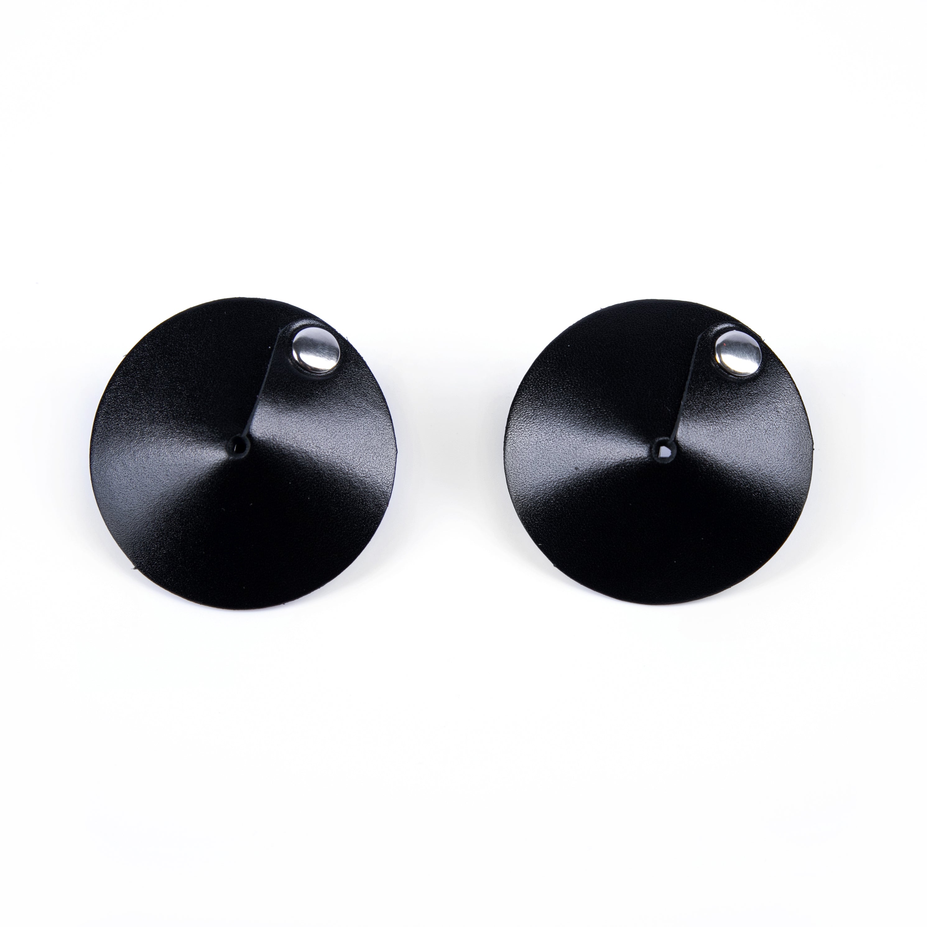 Black leather nipple pasties