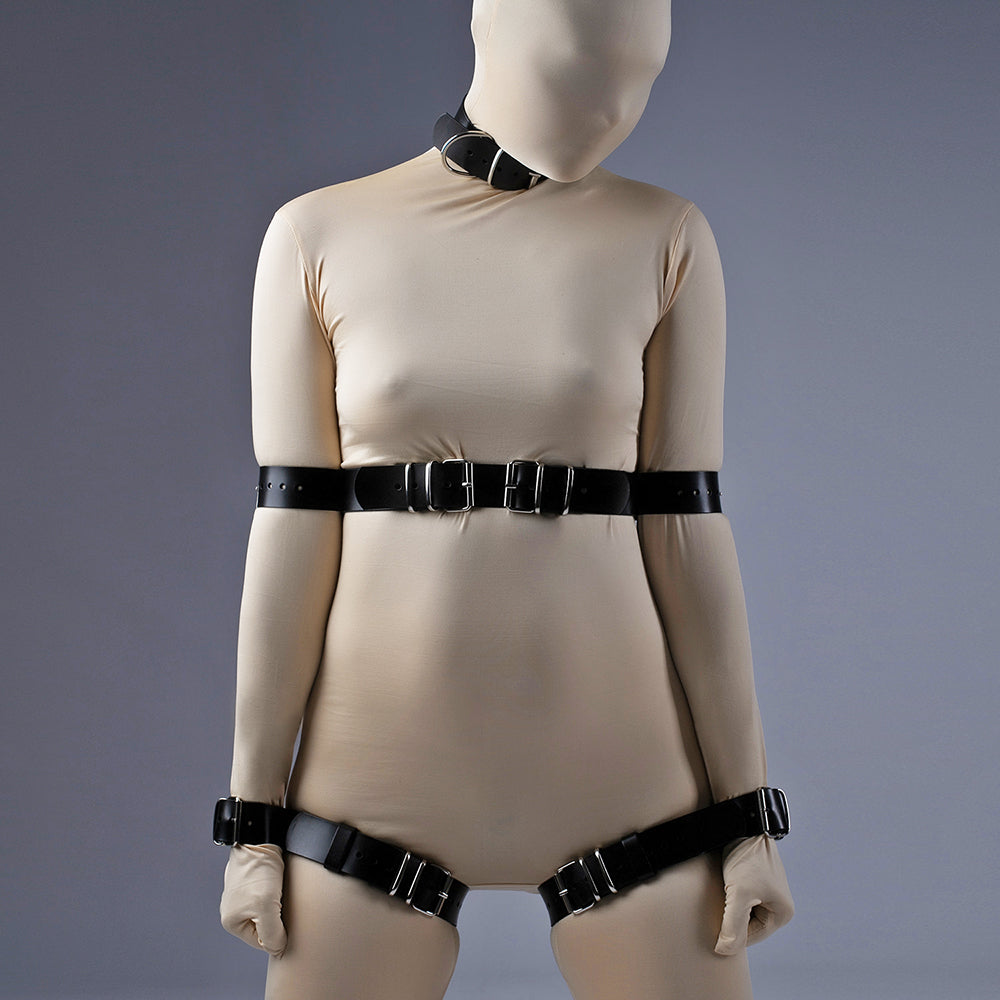 Leather restraint belts set 
