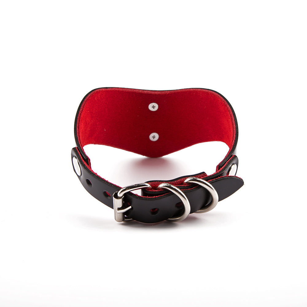 Red suede lined leather choker