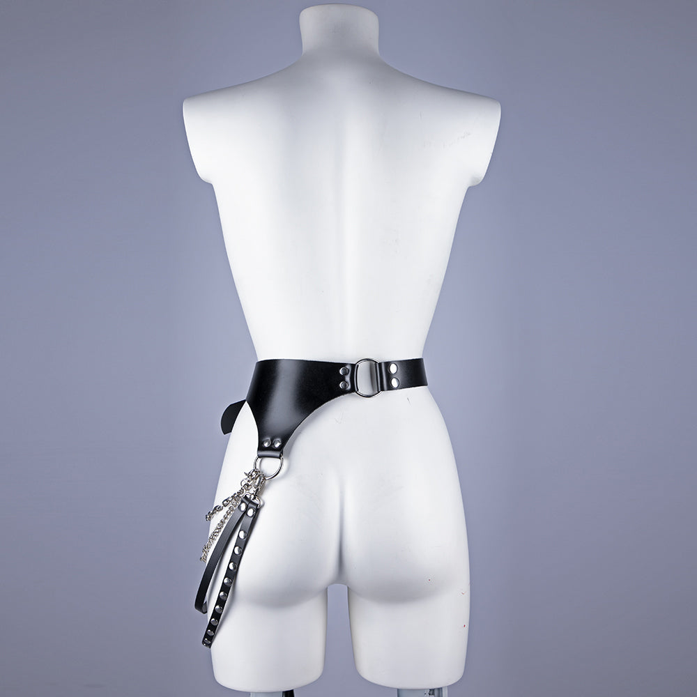 Leather waistline belt